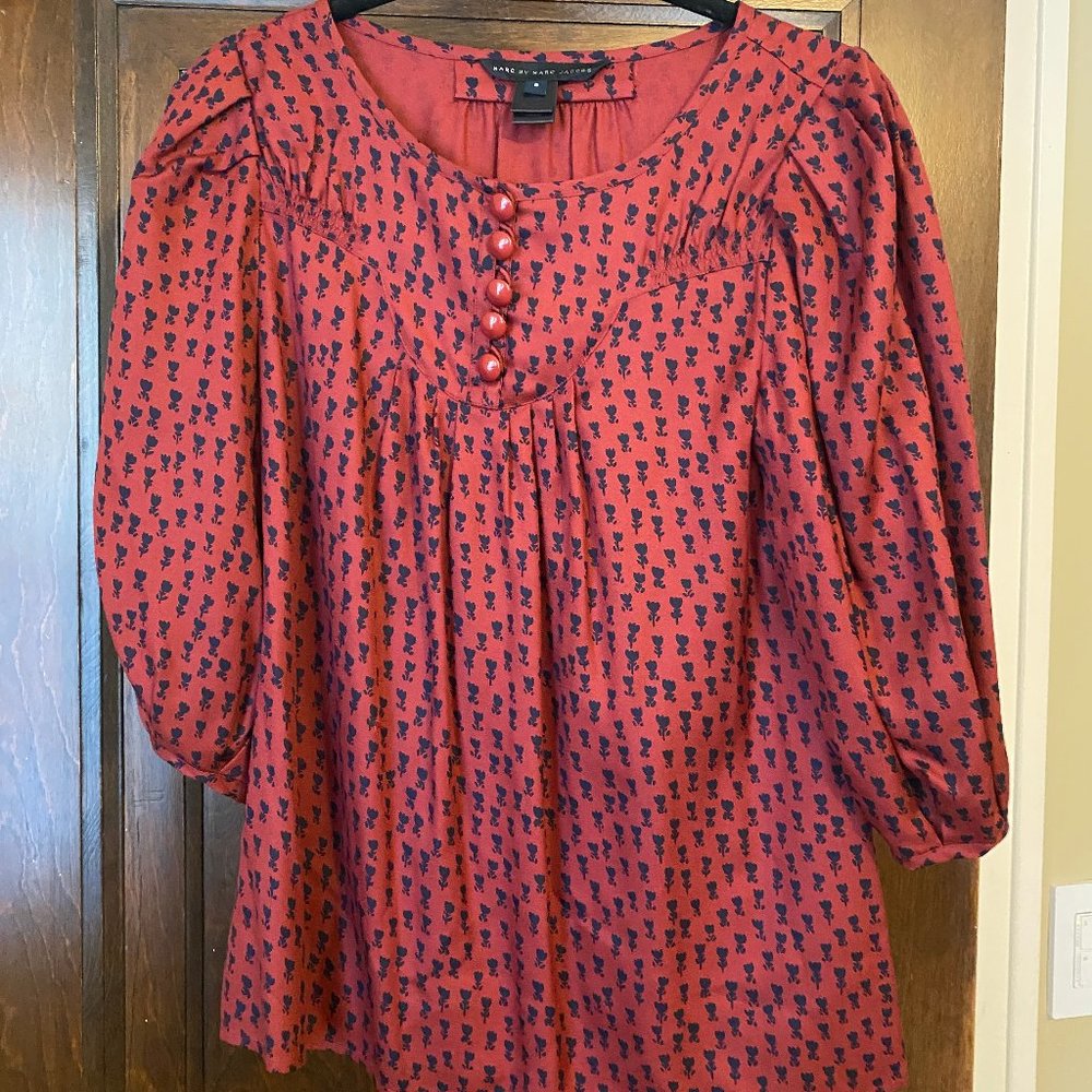 Marc by Marc Jacobs Women's Silk Burgundy Blouse